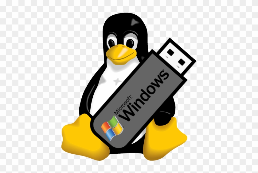 A Microsoft Windows Bootable Usb Flash Drive In Linux, - Linux Penguin #1316658