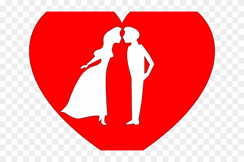 Kisses Clipart Loveheart - Couple In Heart Tile Coaster #1316868