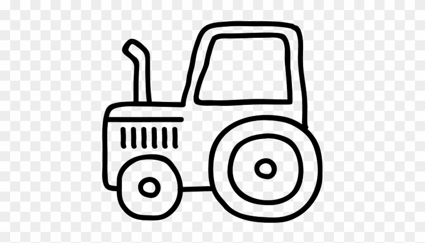 Classic Tractor Coloring Page - Trattore Facile Da Disegnare #1317105