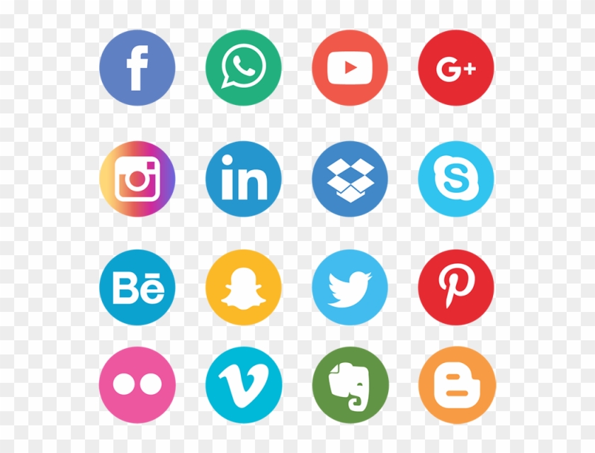 Social Media Icons Set Network Background Smiley Face - Social Media Icons Png #1317188