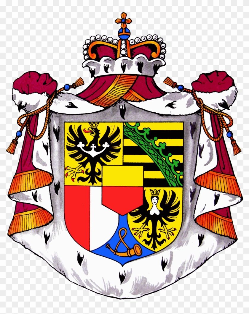 Crest With Royal Cape - Liechtenstein Coat Of Arms #1317265