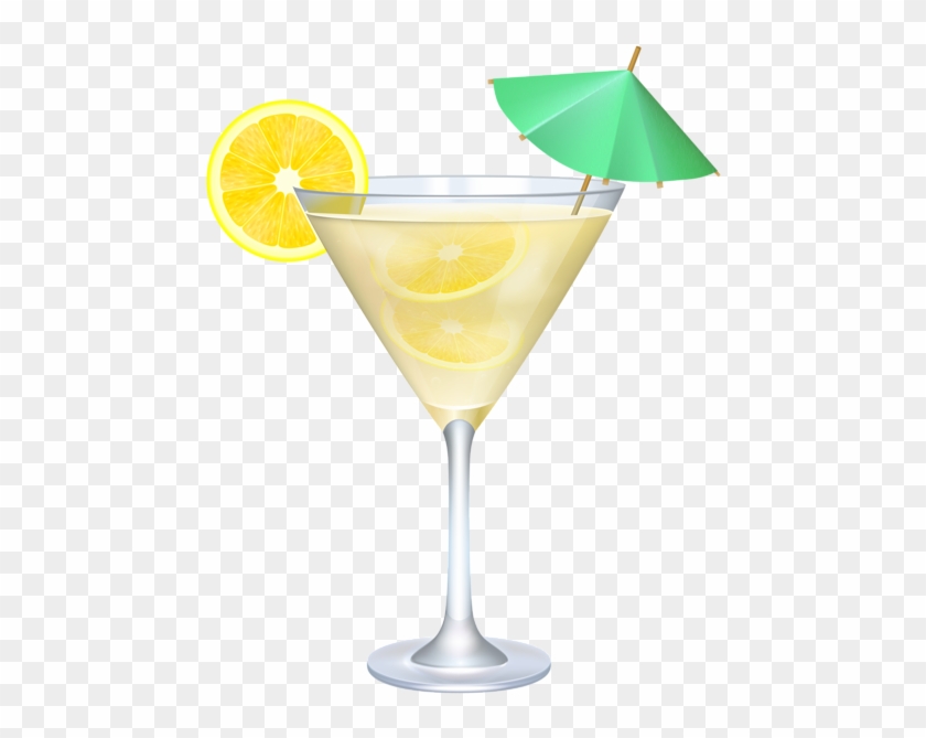 Cocktail With Lemon And Umbrella Png Clip Art Image - Cocktail Lemon Png #1317302