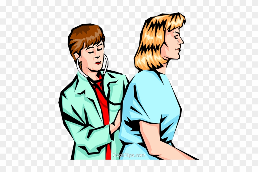 Doctor Examining Patient Royalty Free Vector Clip Art - Doctor Examining A Patient Clipart #1317478