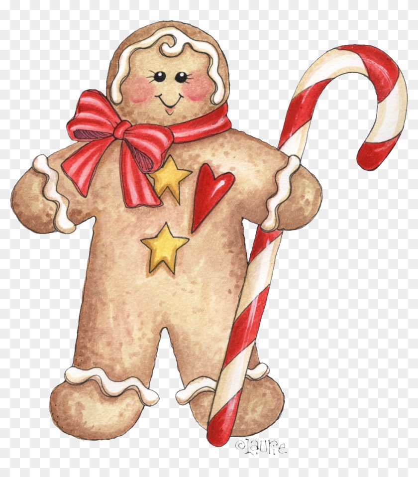 Gingerbread Boy With Candy Cane - Gingerbread Boy With Candy Cane #1317482