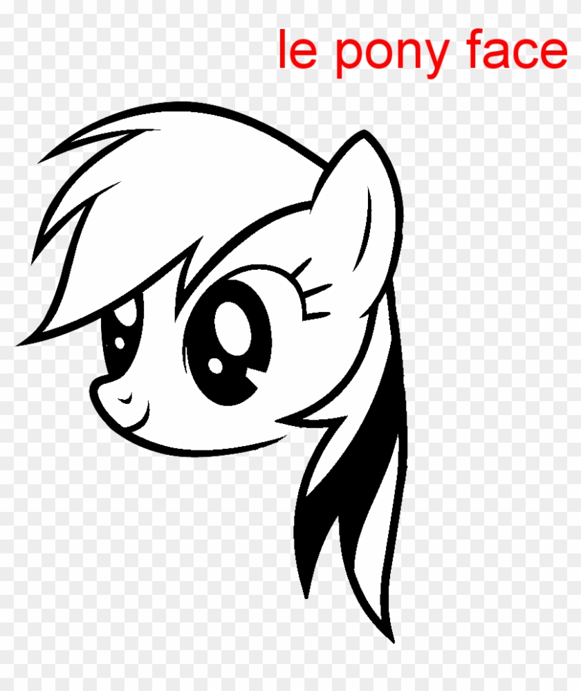 Le Pony Face Rainbow Dash Pinkie Pie Line Art Face - Little Pony Friendship Is Magic #1317517