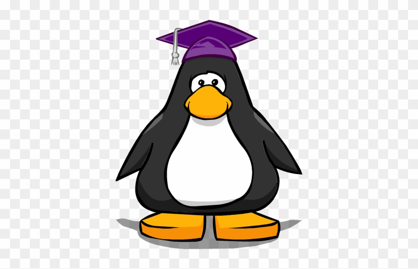 Purple Graduation Cap On Player Card - Club Penguin Ninja Mask #1317601