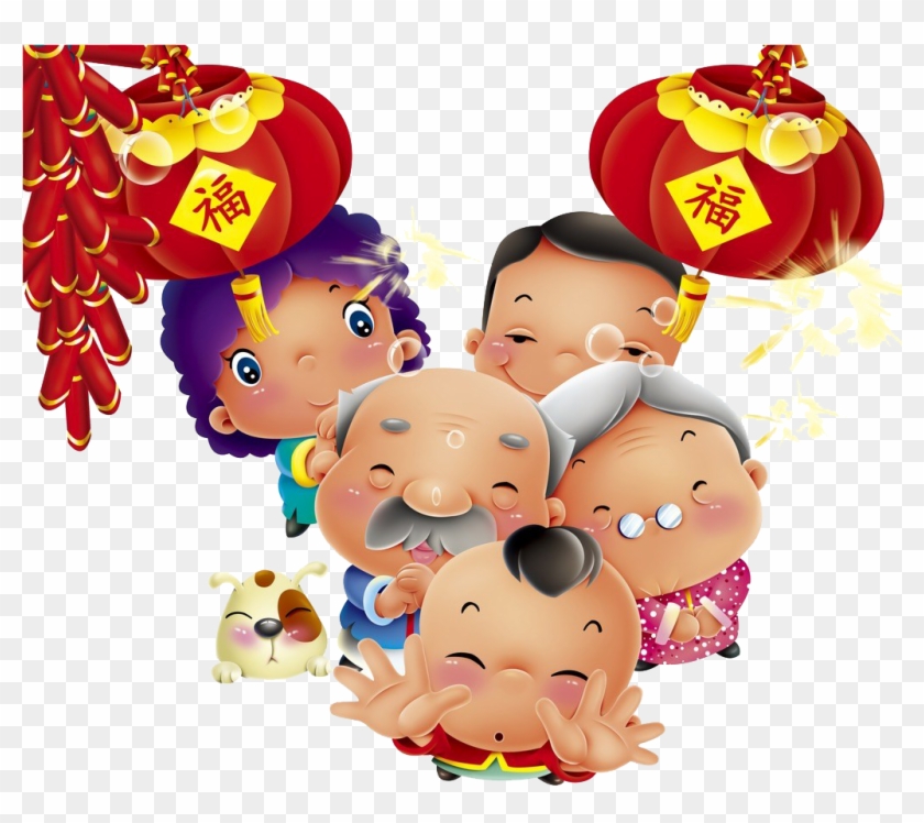 Chinese New Year Cartoon Oudejaarsdag Van De Maankalender - Chinese New Year Cartoon #1317633