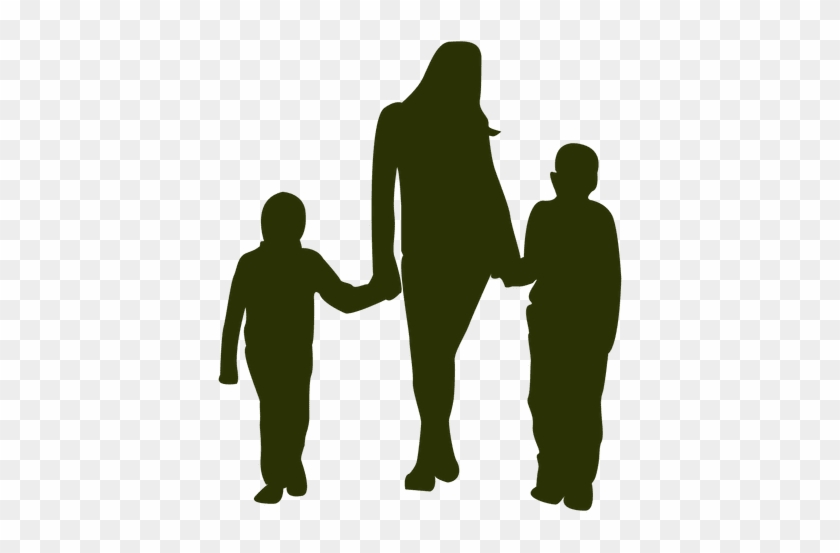 Mother With Two Sons Transparent Png - Mom Silhouette #1317817