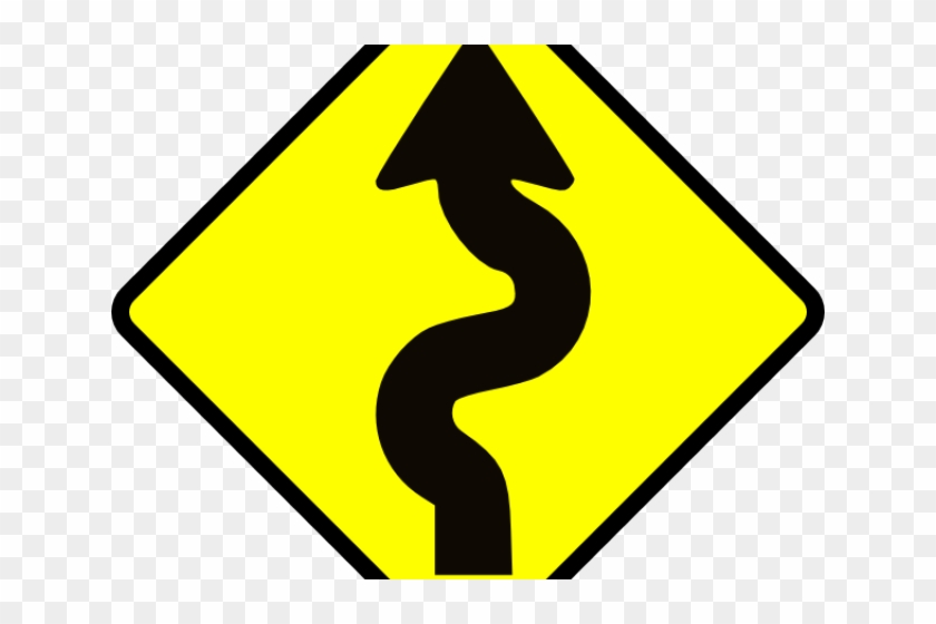 Long Clipart Curvy Road - Simbolos De Precaucion De La Calle #1317893