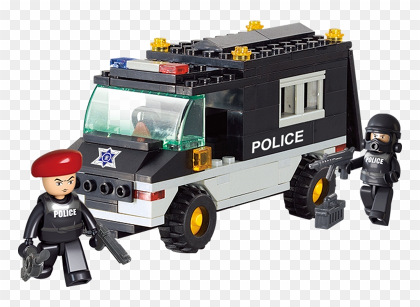 Sluban City Police Swat Action Teams Military Building - Patrol Car - Sluban #1318068