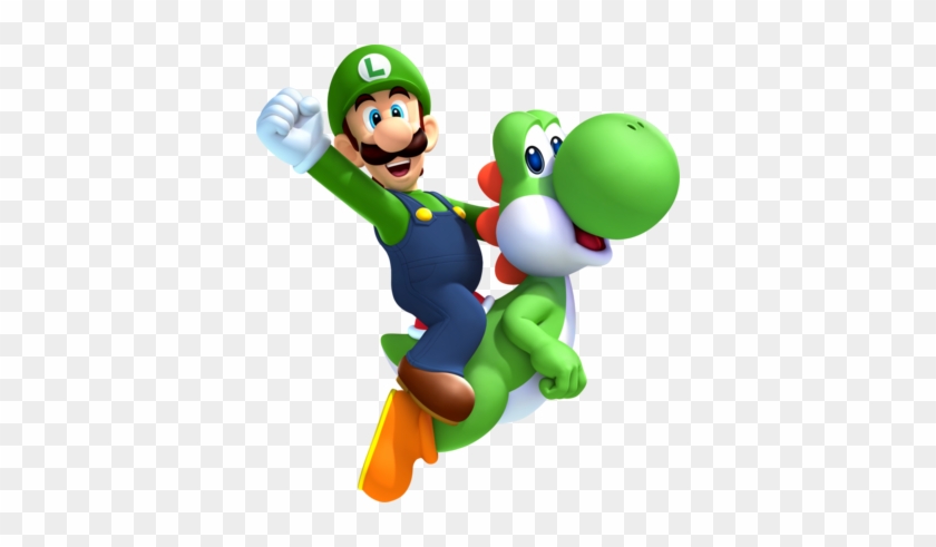 Luigi And Yoshi Artwork - New Super Mario Bros Wii #1318291