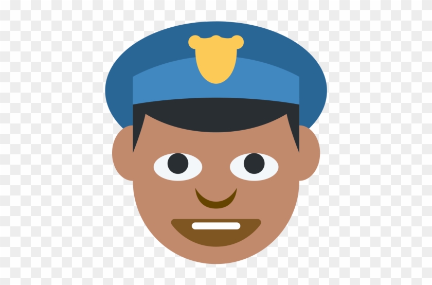 Cop, Medium, Dark, Skin, Tone, Officer, Police Icon - Police Man Emoji Png #1318301