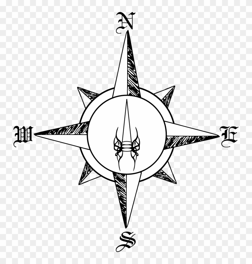 Medium Image - Compass Rose Drawing Png #1318339