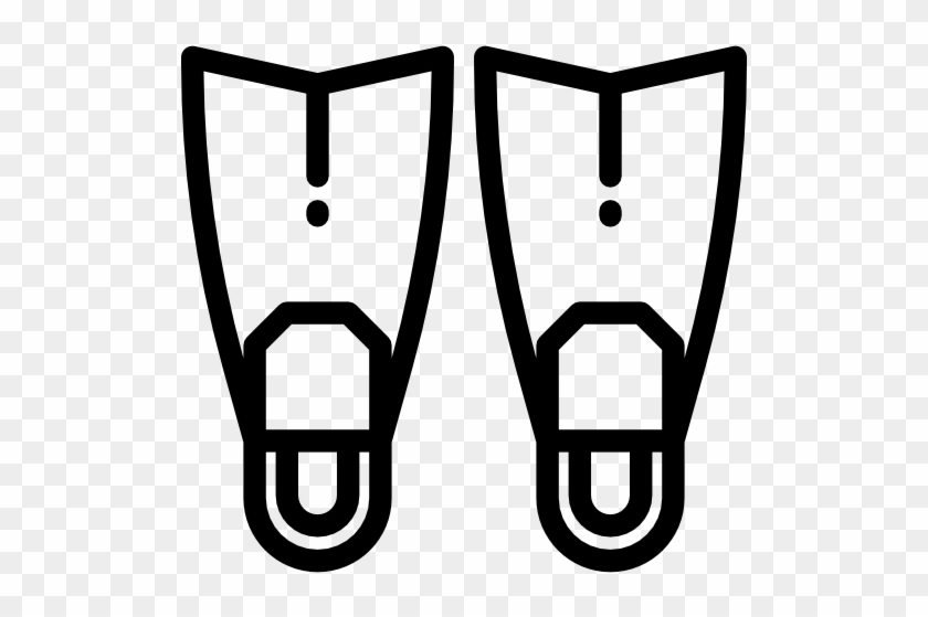 Fins Clipart Swimming Flipper - Diving Flippers Black And White #1318594