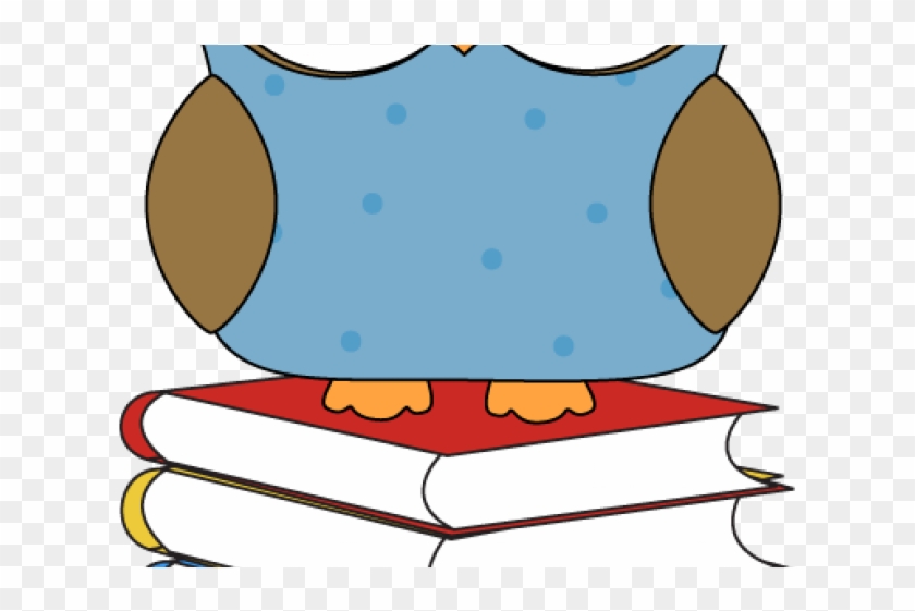 Library Books Clipart - Owl With A Book #1318605