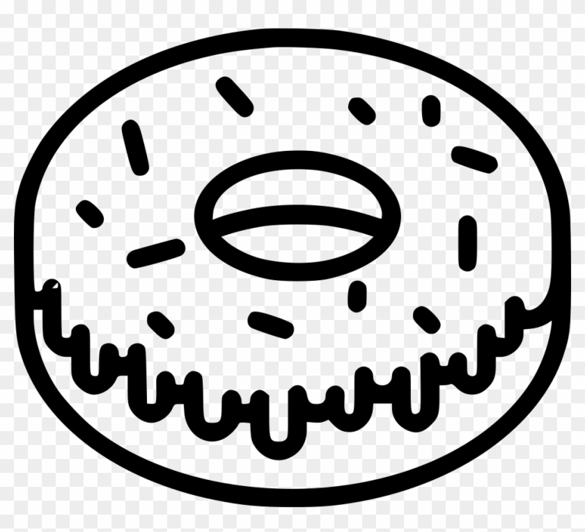 Frosted Doughnut Comments - Black And White Donut Png #1318715