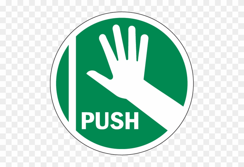 Push Door Images Label - Push Door Sign #1319105