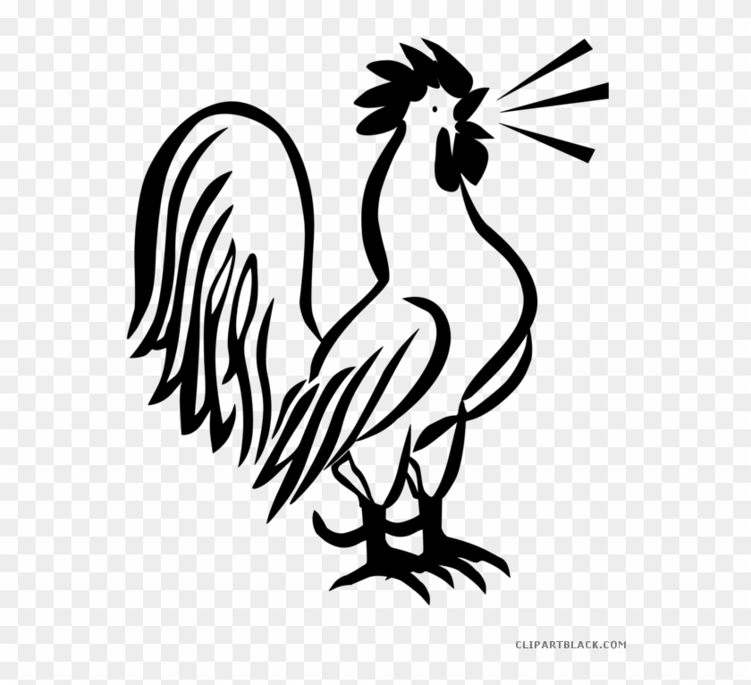 Black And White Rooster Animal Free Black White Clipart - Rooster Clipart Black And White #1319304
