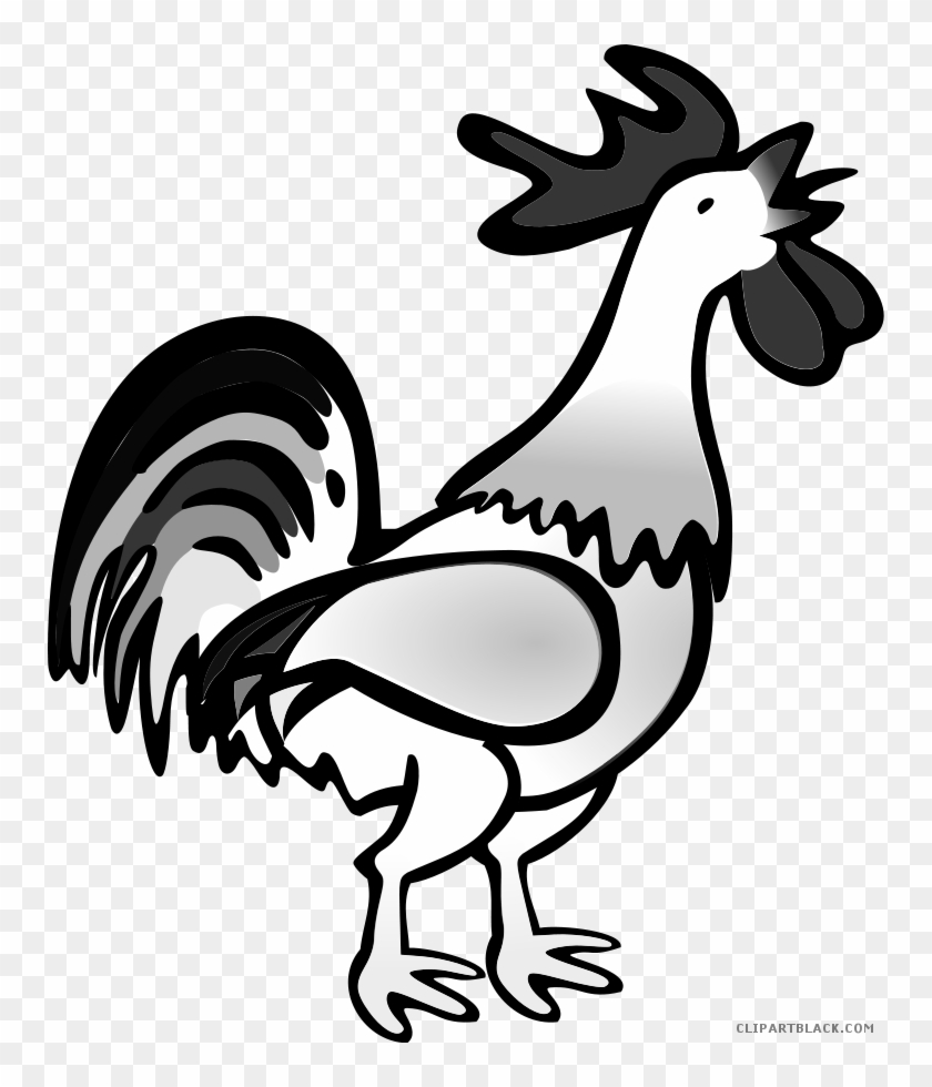 Rooster Animal Free Black White Clipart Images Clipartblack - Custom Rooster Shower Curtain #1319310