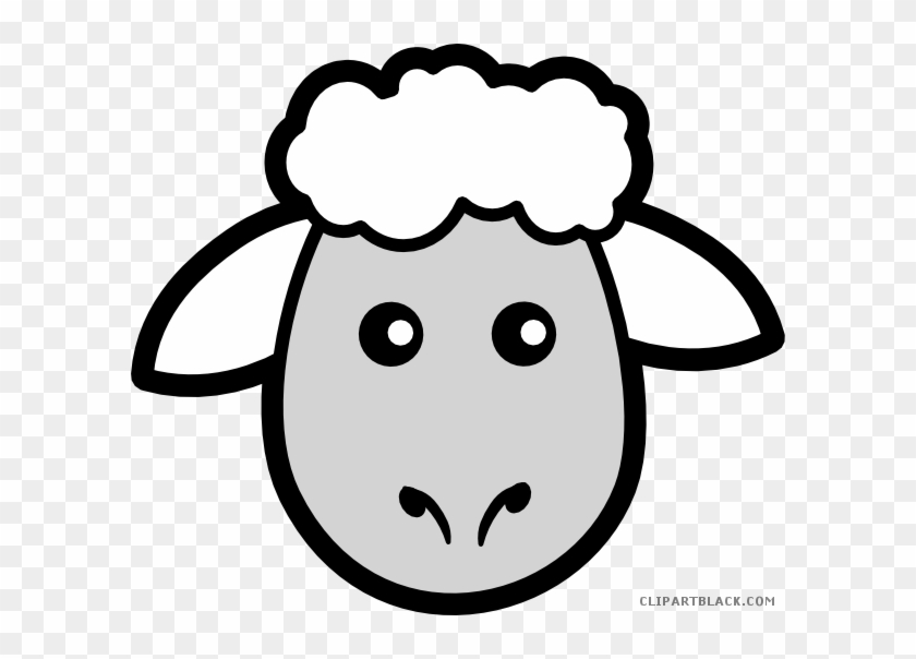 Cartoon Sheep Animal Free Black White Clipart Images - Clip Art Cow Face #1319492