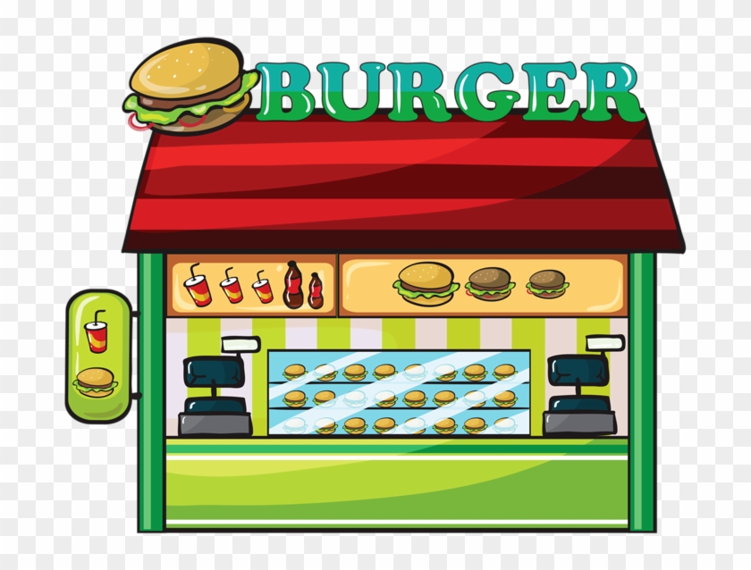 Fast Food Restaurant Hamburger Clip Art - Cartoon Fast Food Restaurant #1319646