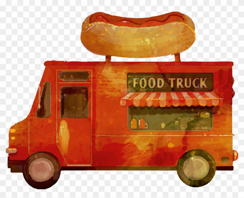Hot Dog Street Food Fast Food French Fries Car - Vector Graphics #1319813