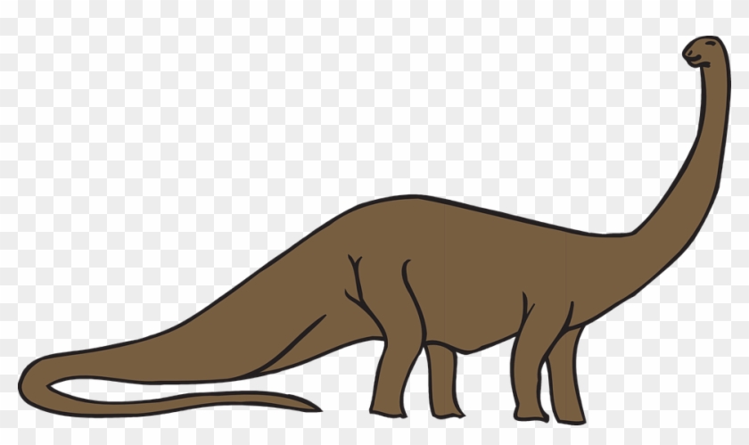 Dinosaurs Clipart Brown - Dinosaur With Long Neck And Tail #1319818