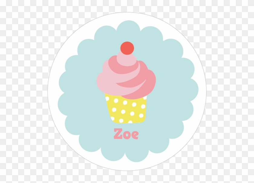Swirl Cupcake Water Resistant Labels - Ice Cream Cone #1320301