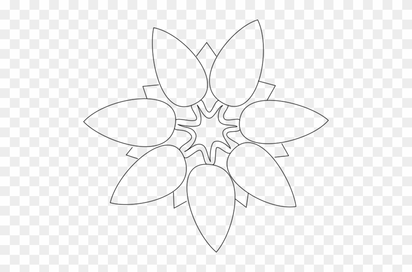 7 Petals Flower Outline Illustration - Floare Cu 7 Petale #1320370