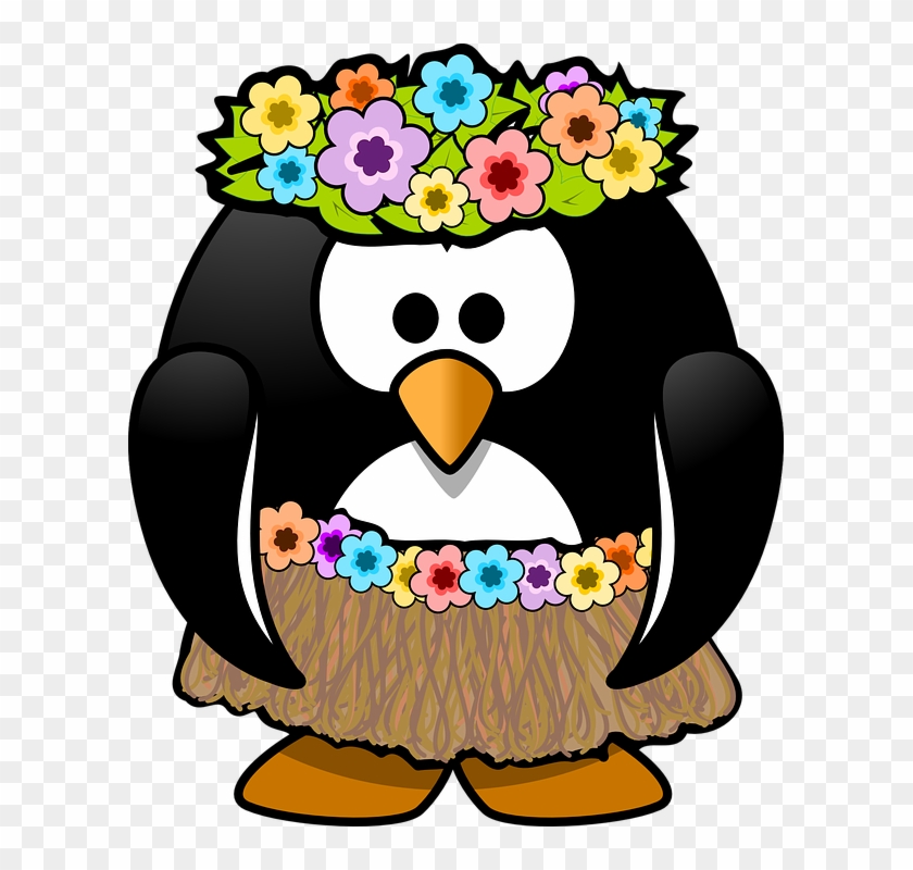 Penguin, Hula, Tux, Animal, Bast, Beach, Bird, Dance - Summer Penguin Clip Art #1320462