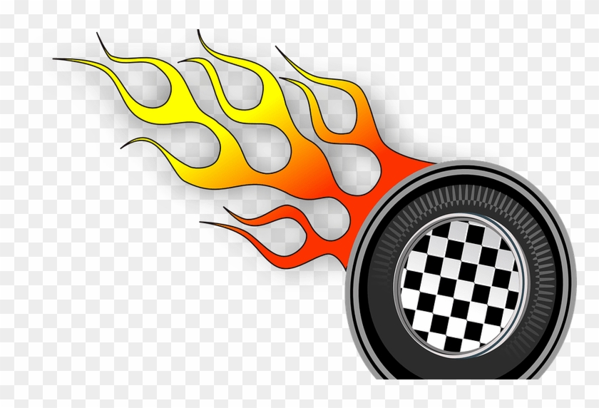 Racing Wheel Flaming Flame Free Vector Graphic On Pixabay - Hot Wheels Logos Clip Art #1320478