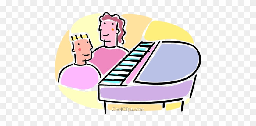 Piano Lessons Royalty Free Vector Clip Art Illustration - Piano Lessons Royalty Free Vector Clip Art Illustration #1321219