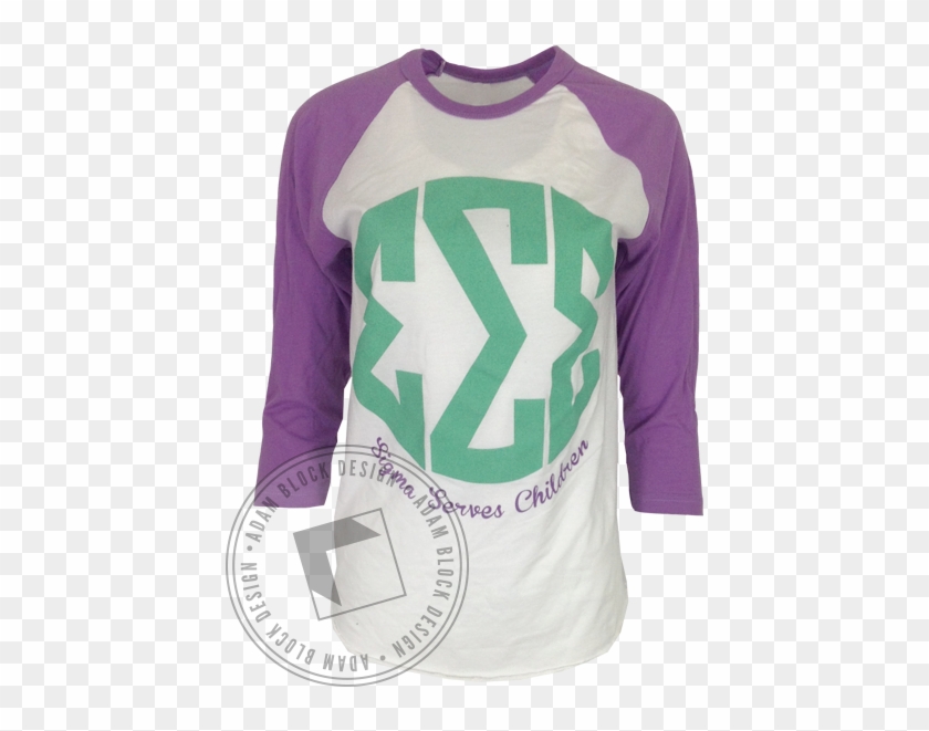 Sigma Sigma Sigma Serves Baseball Tee - Long-sleeved T-shirt #1321343