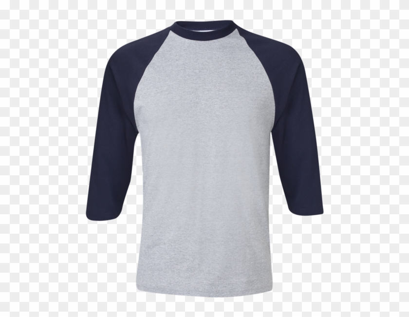 ¾ Sleeve Raglan Baseball T-shirt - Navy Grey Baseball Tee #1321354