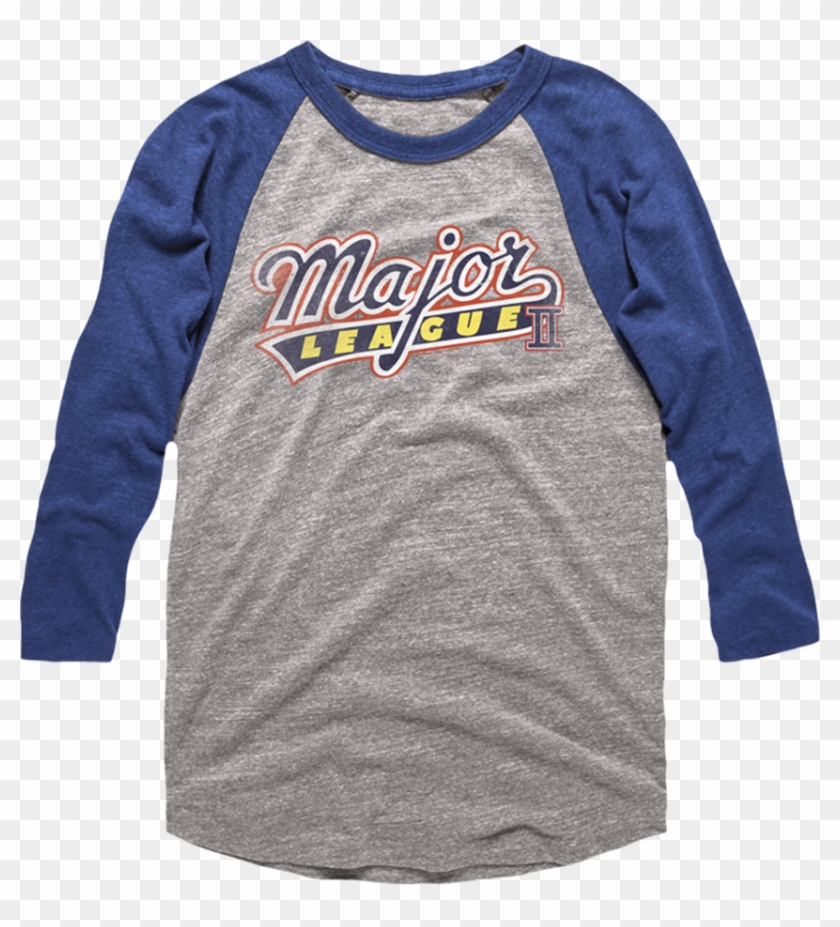 Major League Raglan Sleeve Baseball Shirt - Dennis The Menice Shirt Raglan Logo Grey/navy Shirt #1321440