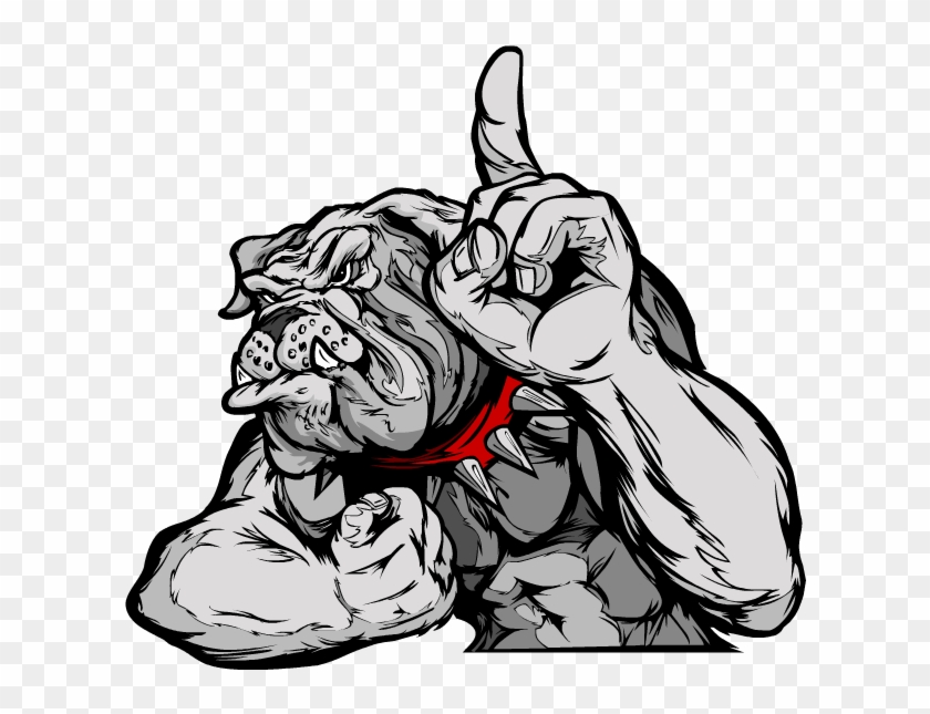 University Stickers Messages Sticker-1 - Bulldog Flexing #1321585