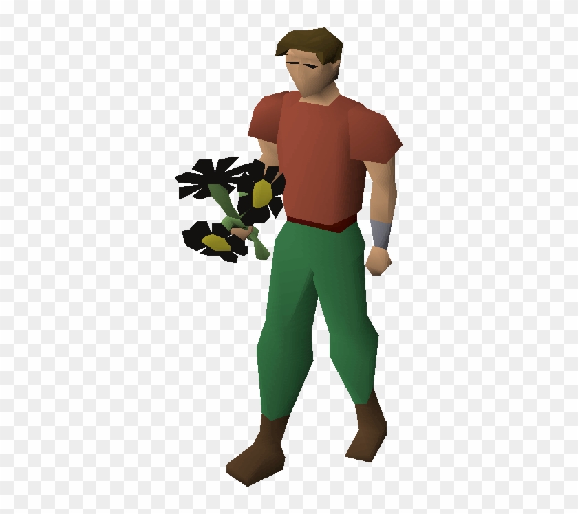 A Player Wielding A Posy Of Black Flowers - Fury Ornament Kit Osrs #1321885