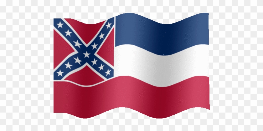 Very Big Animated Flag Of Mississippi - State Flag With Confederate Flag #1321943