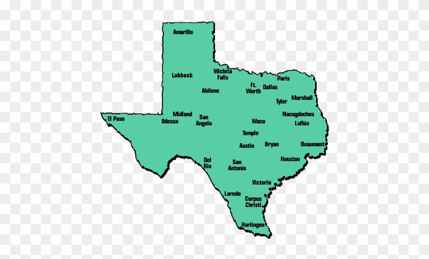 Modern Map Of Texas With City Names Emaps World - Names Of Cities In Texas #1322071