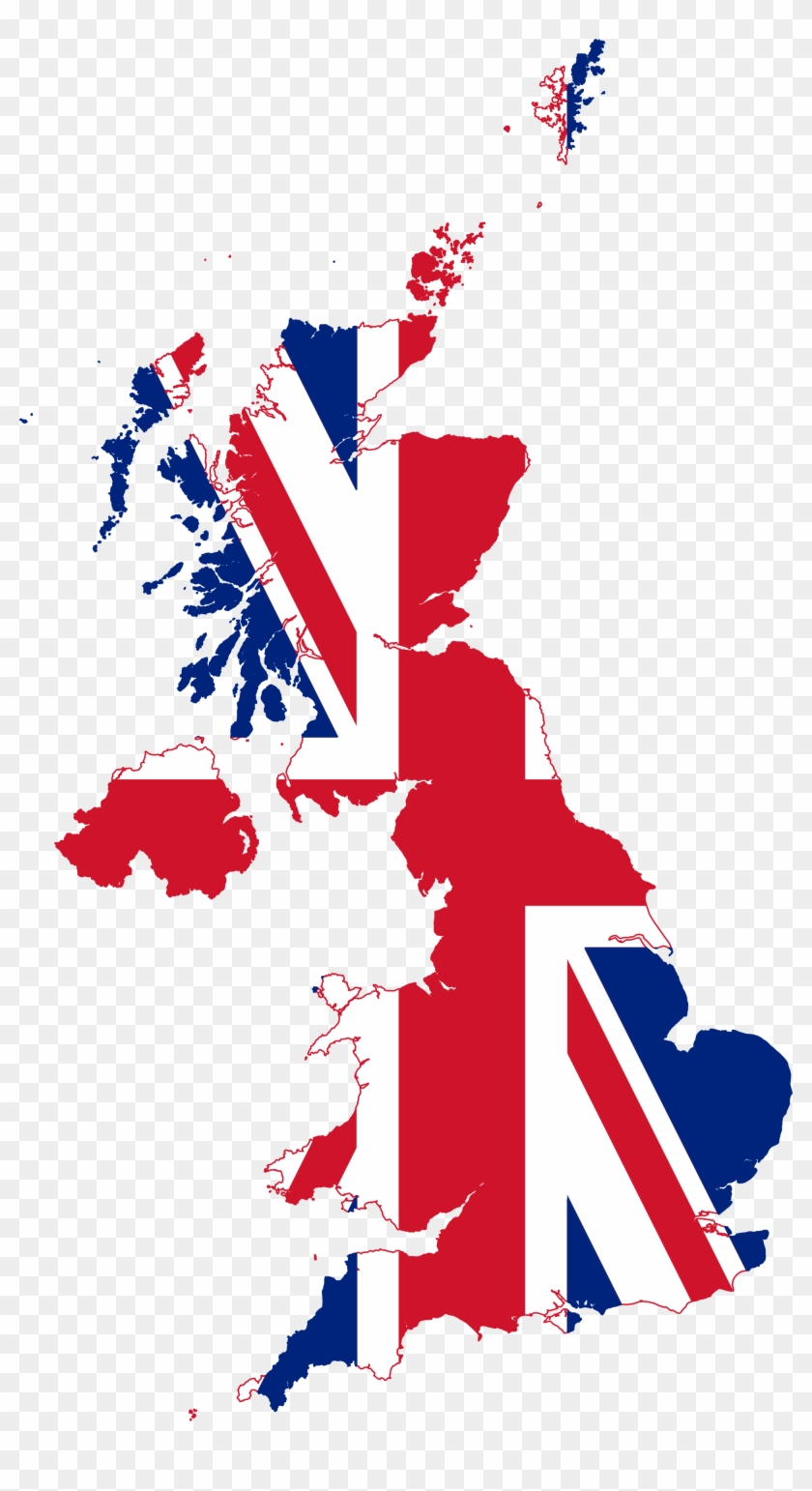 British Flag Map - United Kingdom Map With Flag #1322156