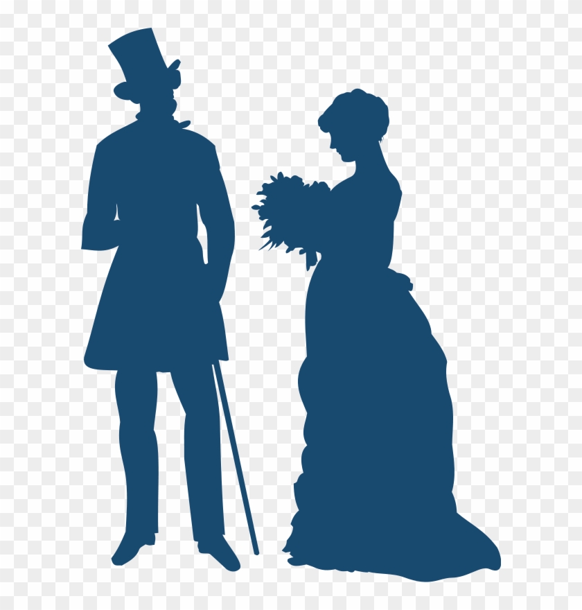 Friends Clip Art Download - Victorian Silhouette Couple #1322229