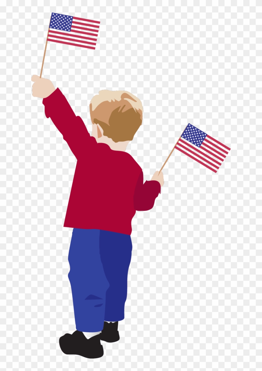 Boy With American Flag Clipart - All American Boy Transparent Clipart #1322278