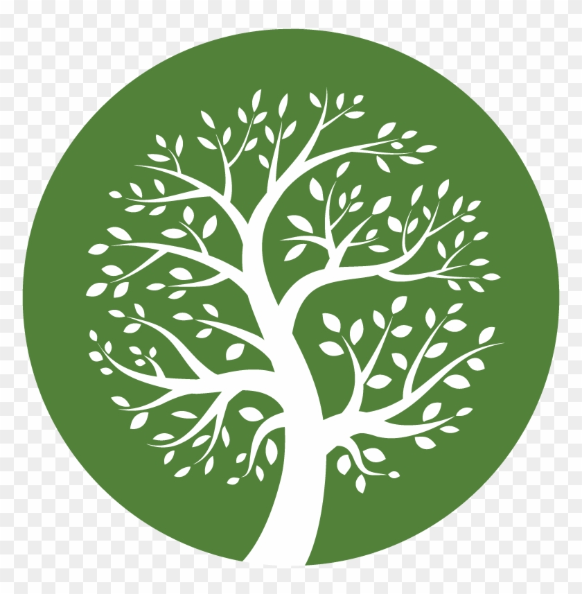 White Tree Icon On Green Background, Vector Logo - White Tree Icon #1322549