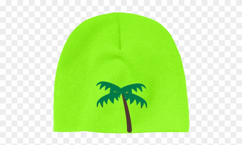Palm Tree Emoji Cp91 100% Acrylic Beanie - Palm Tree Emoji Stc10 Sport-tek Dry Zone Nylon Cap #1322570