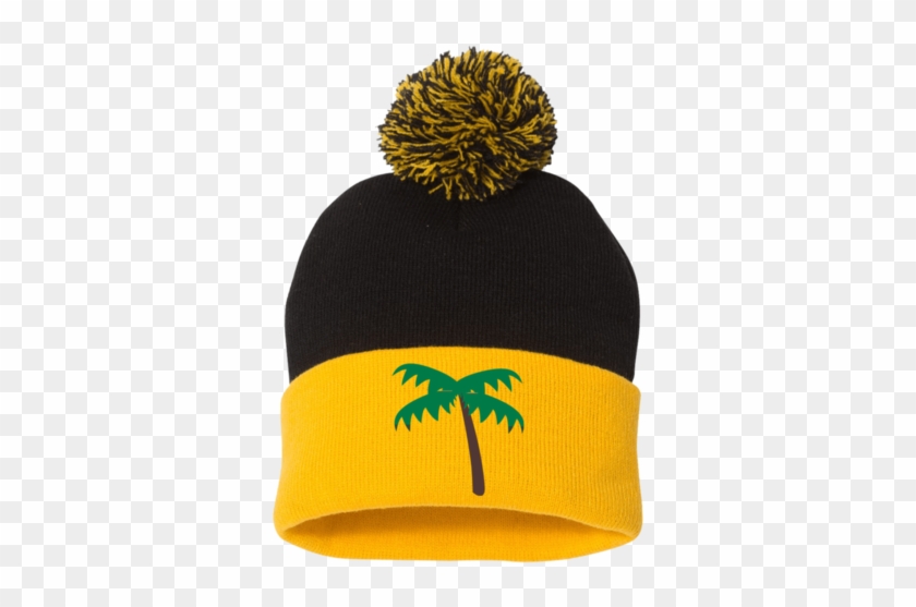 Palm Tree Emoji Sp15 Sportsman Pom Pom Knit Cap - Sportsman Pom Pom Knit Cap, Beanie With Ball On Top, #1322576