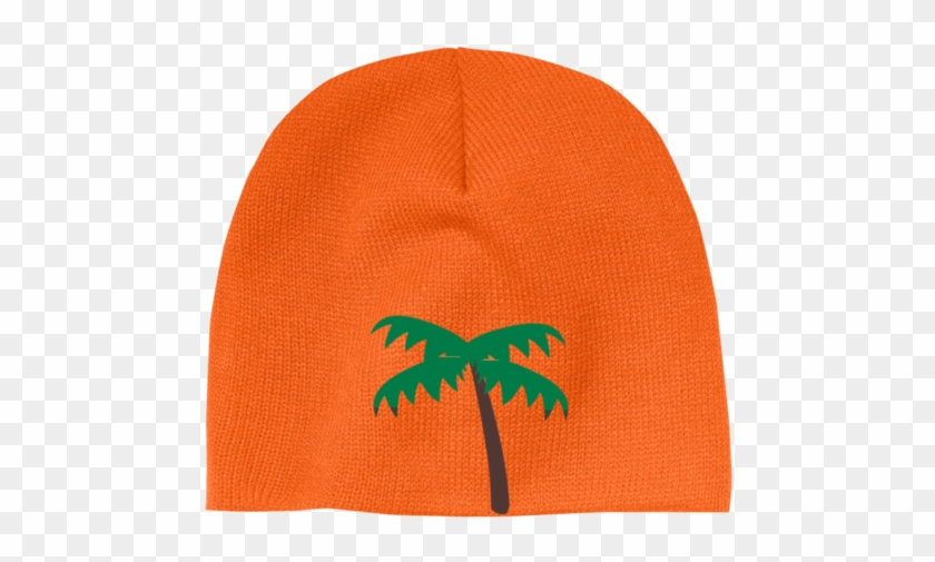 Palm Tree Emoji Cp91 100% Acrylic Beanie - Palm Tree Emoji Cp86 Port & Co. Five Panel Twill #1322578