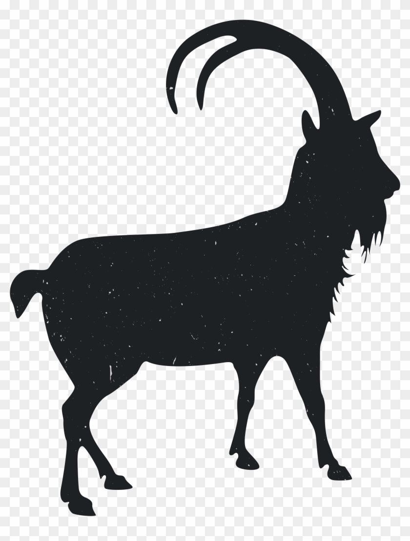 Goat Silhouette Black And White - Mammal #1322721