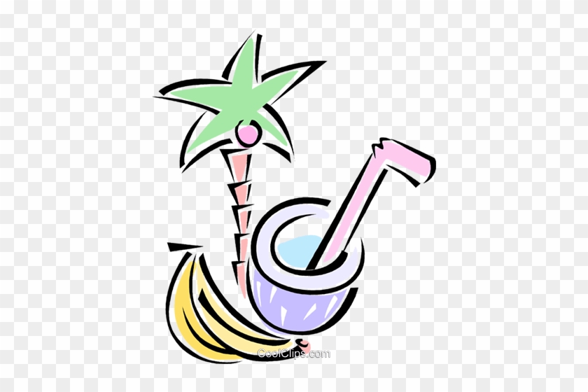 Árvore De Palma, Bananas E Uma Água De Coco Livre De - Árvore De Palma, Bananas E Uma Água De Coco Livre De #1322860