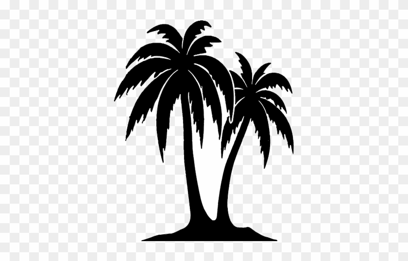 2 Palm Trees Clip Art - Silhouettes Of Palm Trees #1322904
