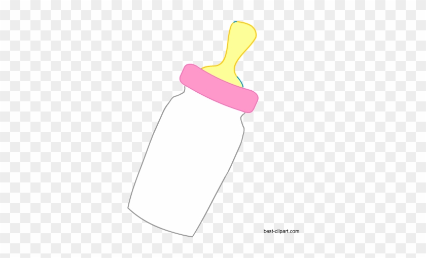 Baby Milk Bottle In Pink Color Free Clipart - Milk Bottle #1323218